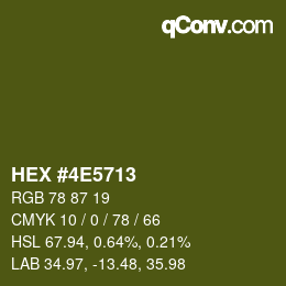 Color code: HEX #4E5713 | qconv.com