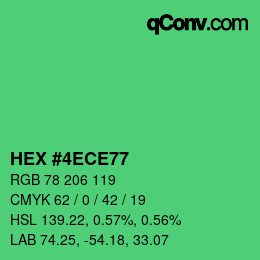 Color code: HEX #4ECE77 | qconv.com