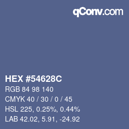 Código de color: HEX #54628C | qconv.com