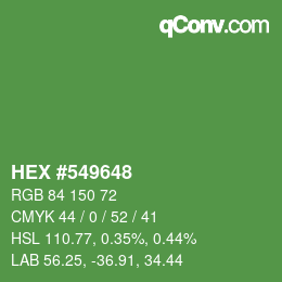 Código de color: HEX #549648 | qconv.com