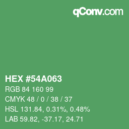 Code couleur: HEX #54A063 | qconv.com