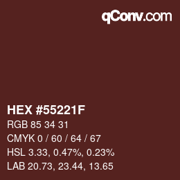 Código de color: HEX #55221F | qconv.com