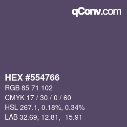 Color code: HEX #554766 | qconv.com