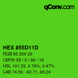 Código de color: HEX #55D11D | qconv.com