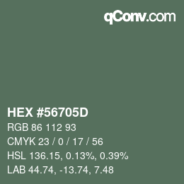 Código de color: HEX #56705D | qconv.com