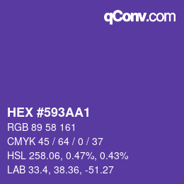 Farbcode: HEX #593AA1 | qconv.com