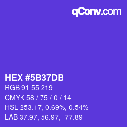 Color code: HEX #5B37DB | qconv.com