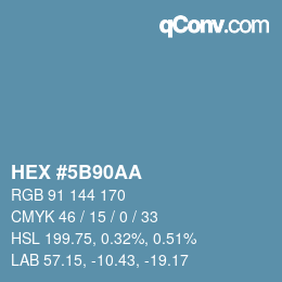 Farbcode: HEX #5B90AA | qconv.com