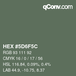 Código de color: HEX #5D6F5C | qconv.com