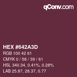 Farbcode: HEX #642A3D | qconv.com