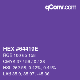 Color code: HEX #64419E | qconv.com