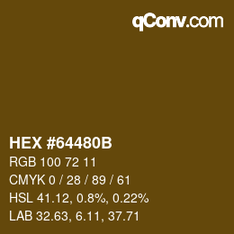 Color code: HEX #64480B | qconv.com