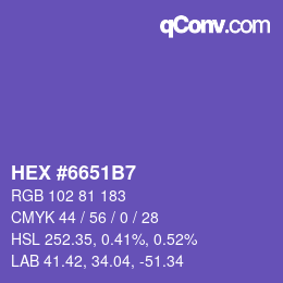 Código de color: HEX #6651B7 | qconv.com