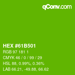 カラーコード: HEX #61B501 | qconv.com