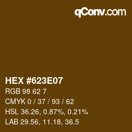 Código de color: HEX #623E07 | qconv.com