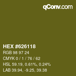 Color code: HEX #626118 | qconv.com