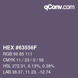 Farbcode: HEX #63556F | qconv.com