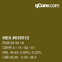 Color code: HEX #635512 | qconv.com