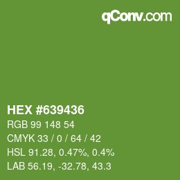 Farbcode: HEX #639436 | qconv.com