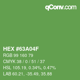 Color code: HEX #63A04F | qconv.com