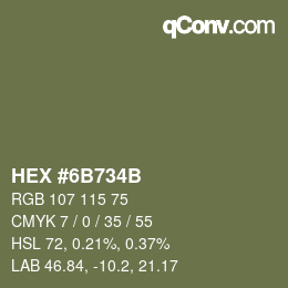 Código de color: HEX #6B734B | qconv.com