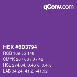 Código de color: HEX #6D3794 | qconv.com