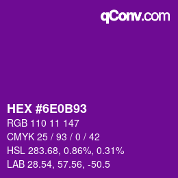 Código de color: HEX #6E0B93 | qconv.com