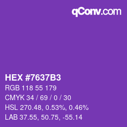 Farbcode: HEX #7637B3 | qconv.com