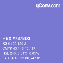 Color code: HEX #7878D3 | qconv.com