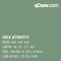 Código de color: HEX #78957C | qconv.com