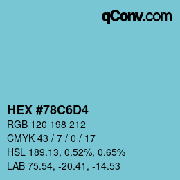 Code couleur: HEX #78C6D4 | qconv.com