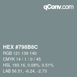 Color code: HEX #798B8C | qconv.com