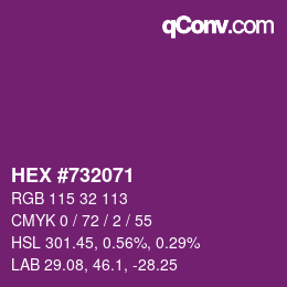 Color code: HEX #732071 | qconv.com