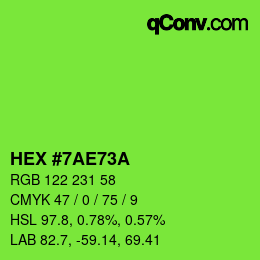 Color code: HEX #7AE73A | qconv.com