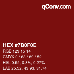 Código de color: HEX #7B0F0E | qconv.com