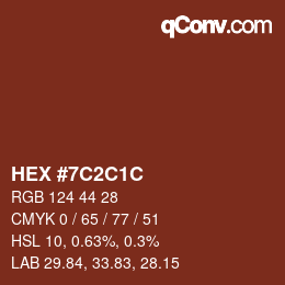 Código de color: HEX #7C2C1C | qconv.com