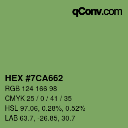 カラーコード: HEX #7CA662 | qconv.com