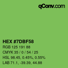 Color code: HEX #7DBF58 | qconv.com