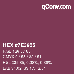 Color code: HEX #7E3955 | qconv.com