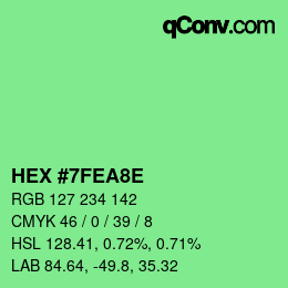 カラーコード: HEX #7FEA8E | qconv.com