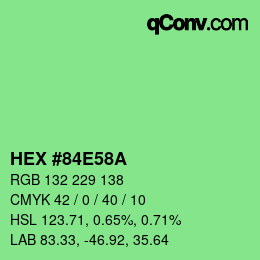 Código de color: HEX #84E58A | qconv.com