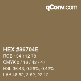 Color code: HEX #86704E | qconv.com