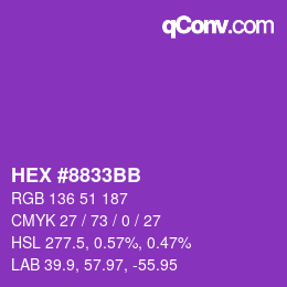 カラーコード: HEX #8833BB | qconv.com