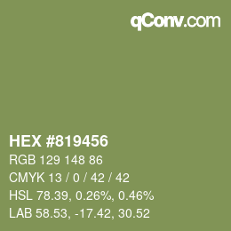 Farbcode: HEX #819456 | qconv.com