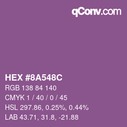 Código de color: HEX #8A548C | qconv.com