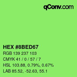 Código de color: HEX #8BED67 | qconv.com