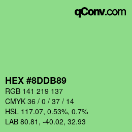 Color code: HEX #8DDB89 | qconv.com