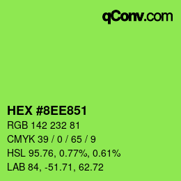 Farbcode: HEX #8EE851 | qconv.com