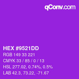 Color code: HEX #9521DD | qconv.com