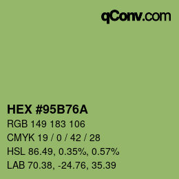 Código de color: HEX #95B76A | qconv.com